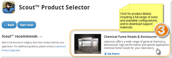 Scout Product Selector - View recommended product